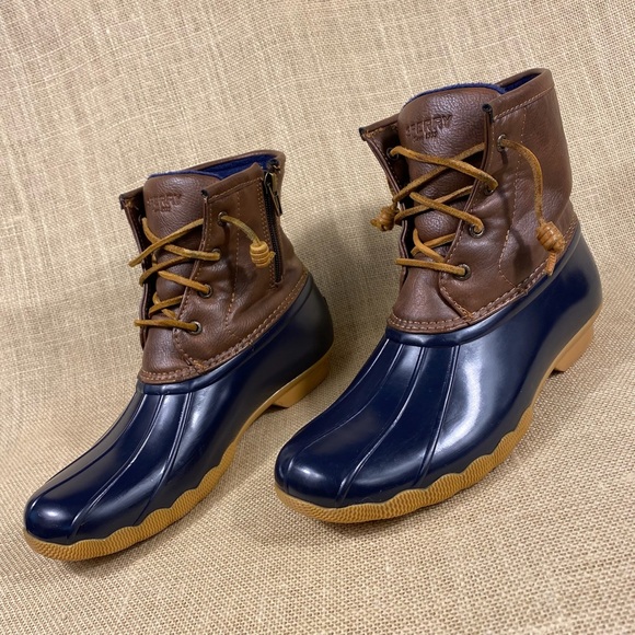 Sperry Shoes - women’s duck boots Sperry winter waterproof  leather blue  size 5 M